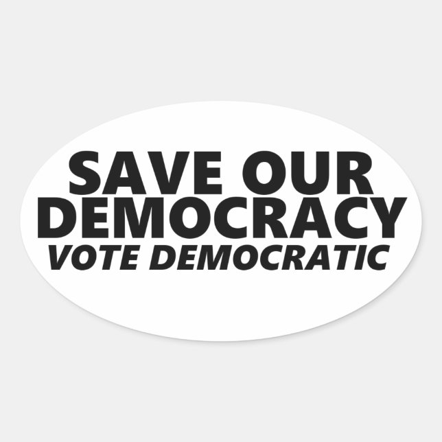 Rett Demokratie Ovaler Aufkleber (Vorderseite)