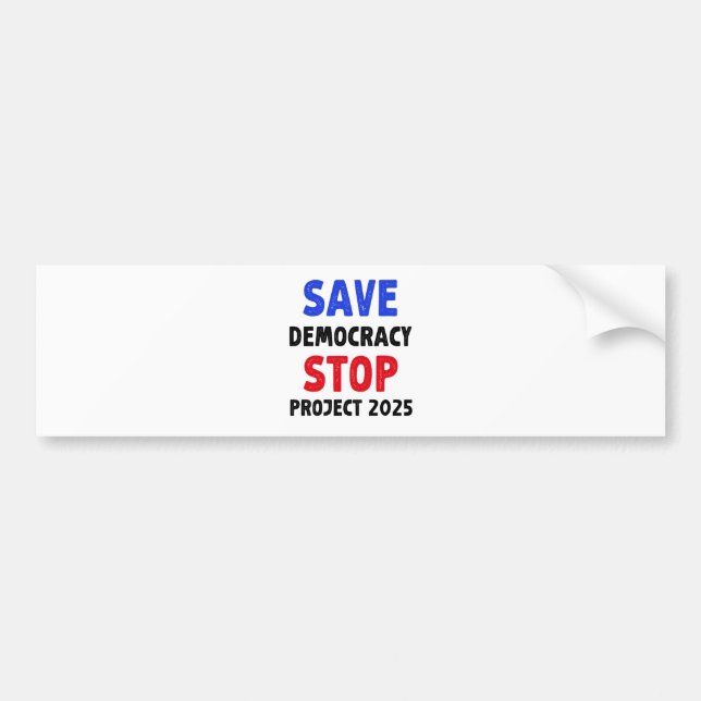 Rett Demokratie stoppen Projekt 2025 Wahlgeschenk Autoaufkleber (Vorne)