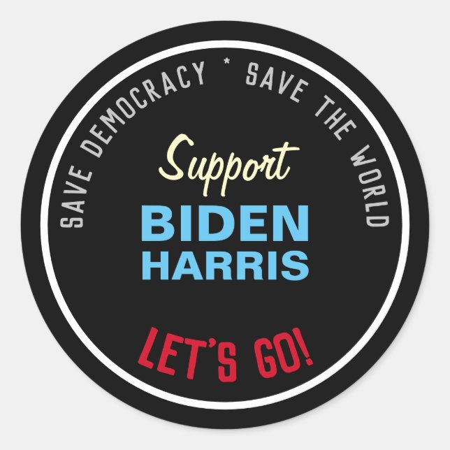 Rett demokratischer Unterstützung BIDEN HARRIS Runder Aufkleber (Vorderseite)