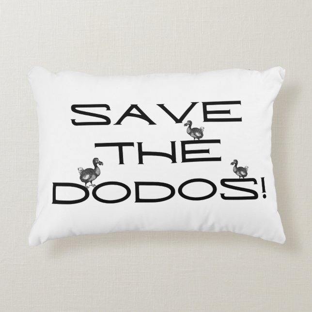 RETT DEN DODOS! Funny Quote Dekokissen (Vorderseite)
