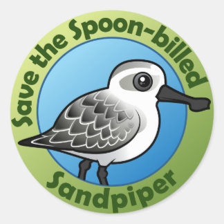 Rett den Löffelschnabel Sandpiper Runder Aufkleber
