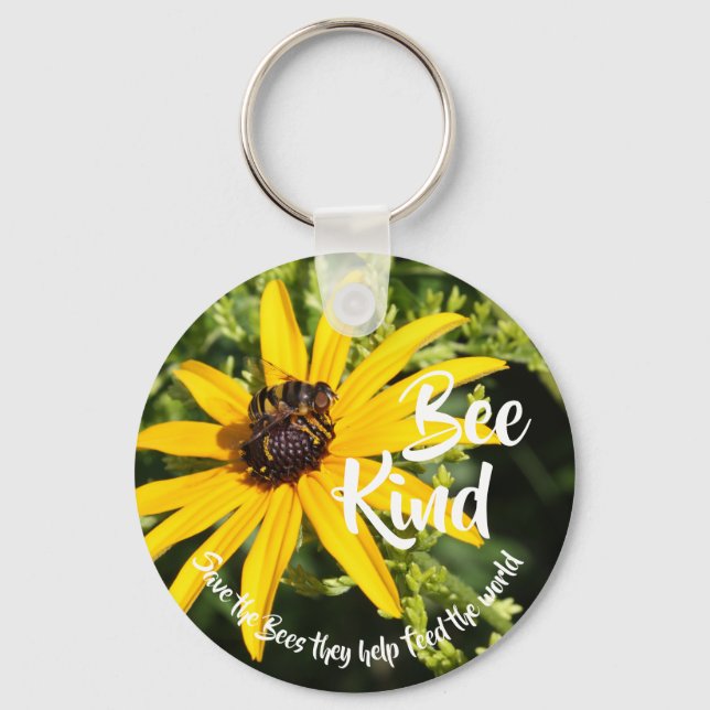 Rett der Bienen "Bee Kind" Schlüsselanhänger (Vorderseite)
