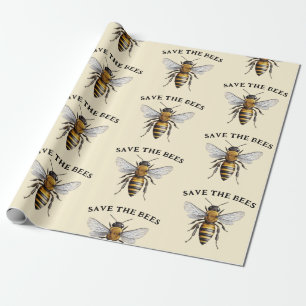 Rett der Bienen Beige Geschenkpapier