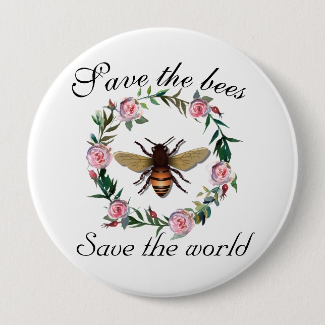Rett der Bienen den World Button Gerettet (Vorderseite)
