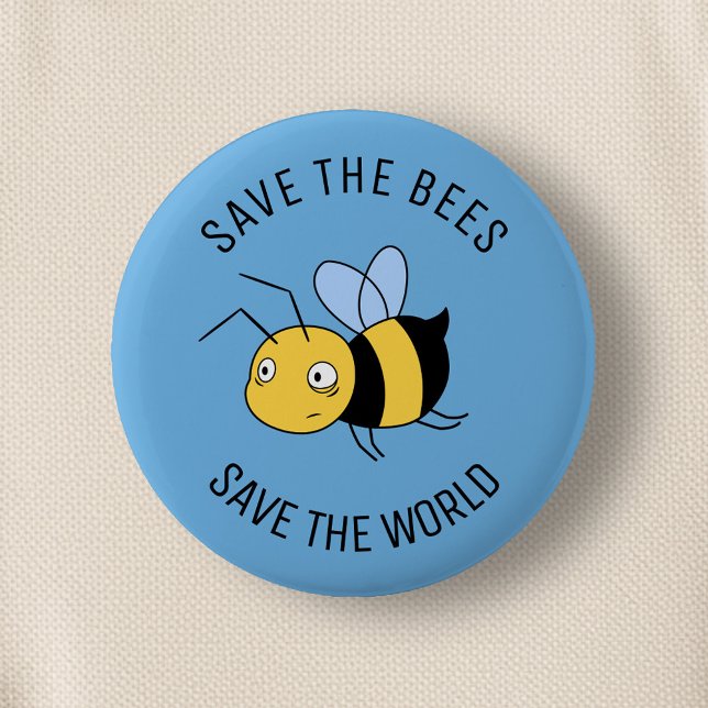 Rett der Bienen, der tired Worker bee on Blue Button (Von Creator hochgeladen)