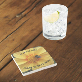 Rett der Bienen Gelben Dahlia Steinuntersetzer