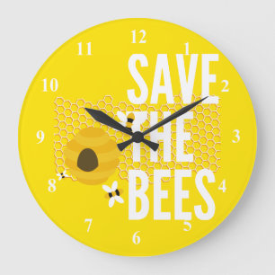 rett der Bienen-HONEYCOMB-Honigtopf Große Wanduhr