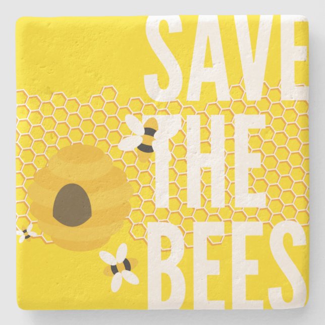 Rett der Bienen-HONEYCOMB-Honigtopf Steinuntersetzer (Vorderseite)