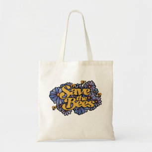 Rett der Bienen lila Daisy Blume Art Bee Liebe Tragetasche