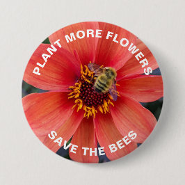 Rett der Bienen Orange Dahlia Floral Button