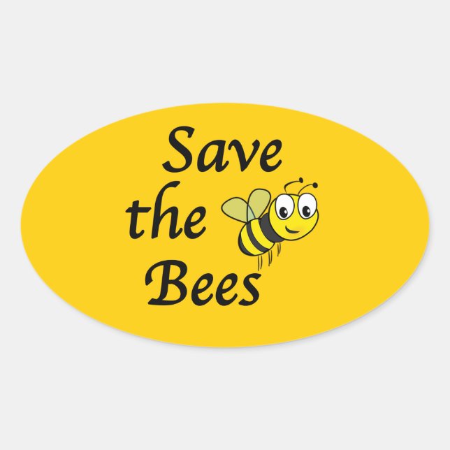 Rett der Bienen Ovaler Aufkleber (Vorderseite)