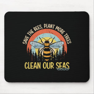 Rett der Bienen Pflanze mehr Bäume saubere Meere Mousepad