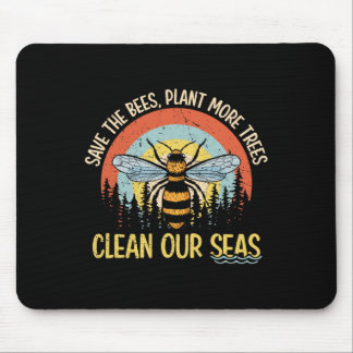 Rett der Bienen Pflanze mehr Bäume saubere Meere Mousepad