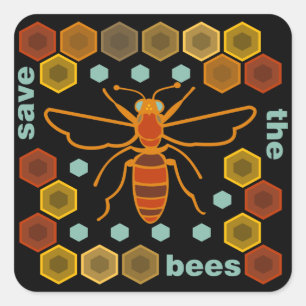 Rett der Bienen Quadratischer Aufkleber