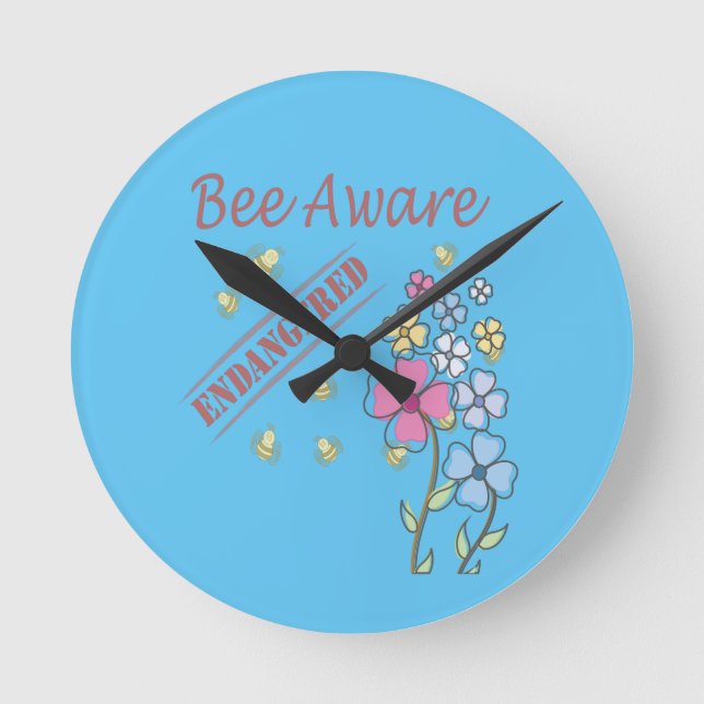 Rett der Bienen Runde Wanduhr (Vorderseite)