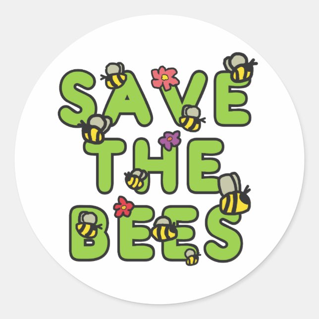 Rett der Bienen Runder Aufkleber (Vorderseite)