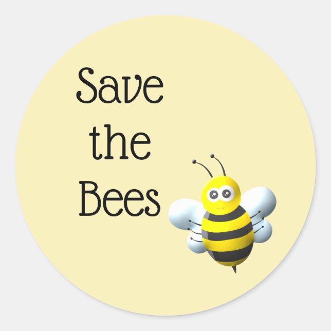 Rett der Bienen Runder Aufkleber (Vorderseite)