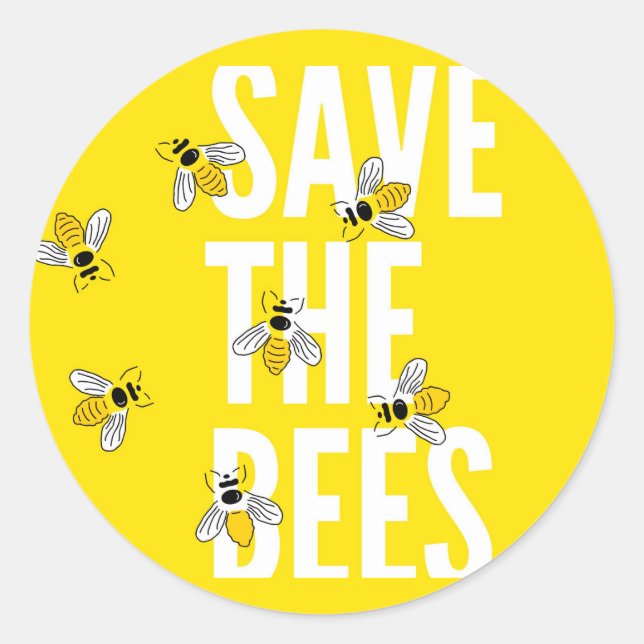 Rett der Bienen Runder Aufkleber (Vorderseite)
