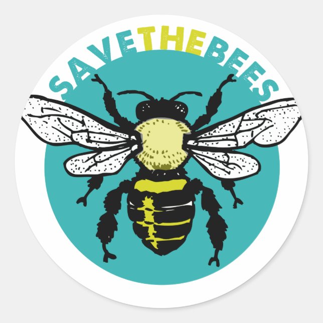 Rett der Bienen Runder Aufkleber (Vorderseite)
