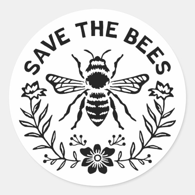 Rett der Bienen Runder Aufkleber (Vorderseite)