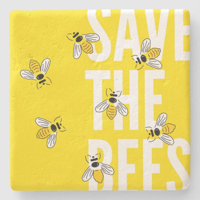 Rett der Bienen Steinuntersetzer (Vorderseite)