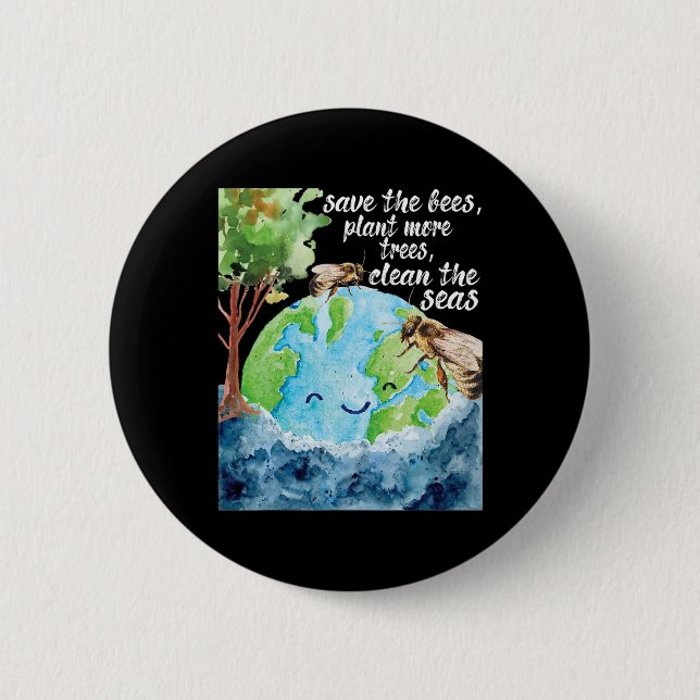 Rett der Bienen - Tag des Umweltschutzes Button (Vorderseite)
