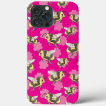 Rett der Bienen-Tasse auf rosa Blüte i Telefon 13