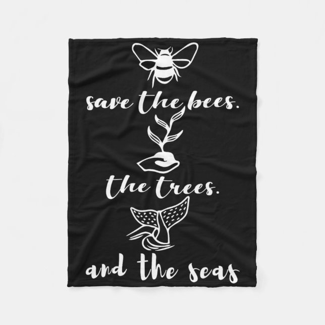 Rett der Bienen und der Meeresumwelt Fleecedecke (Vorderseite)
