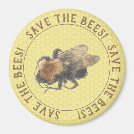 Rett der Bienen | Vintage Honigbiene und Honeycomb Magnet