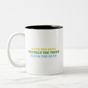 rett der Bienenposter, die die Bienenposter gerett Zweifarbige Tasse