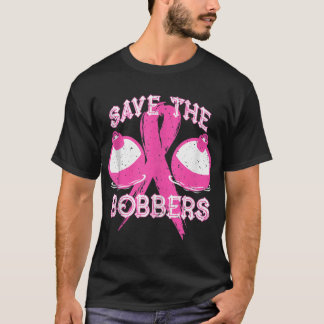 Rett der Bobbers Breast Cancer Awareness Fishing L T-Shirt