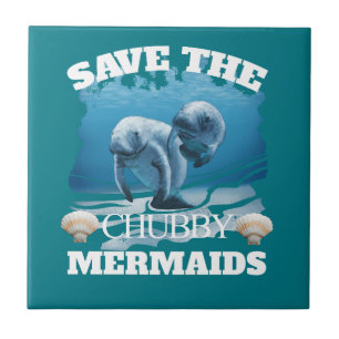 Rett der Chubby Mermaids Manatees Fliese