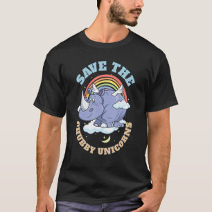 Rett der Chubby Unicorns Niedliche Rhinozeros T-Shirt