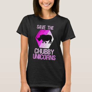 Rett der Chubby Unicorns Retro Style Rhino T-Shirt