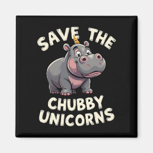 Rett der Chubby Unicorns Rhino Tierrechte Magnet