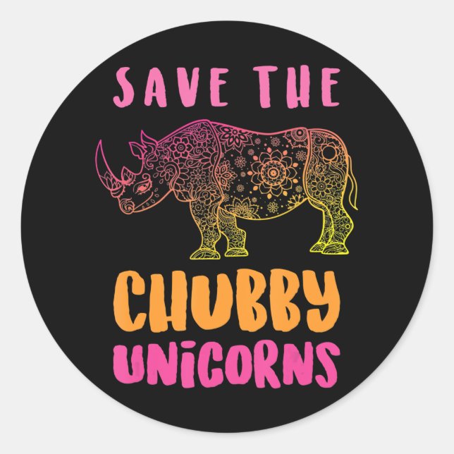 Rett der Chubby Unicorns Tierrechte Runder Aufkleber (Vorderseite)