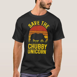 Rett der Chubby Unicorns Vintag Rhino Animal Rig T-Shirt