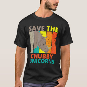 Rett der Chubby Unicorns Vintag Rhino Animal Righ T-Shirt