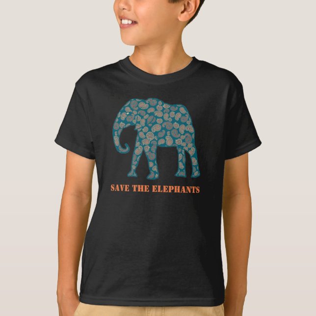 Rett der Elephants Kids Custom Black T - Shirt (Vorderseite)