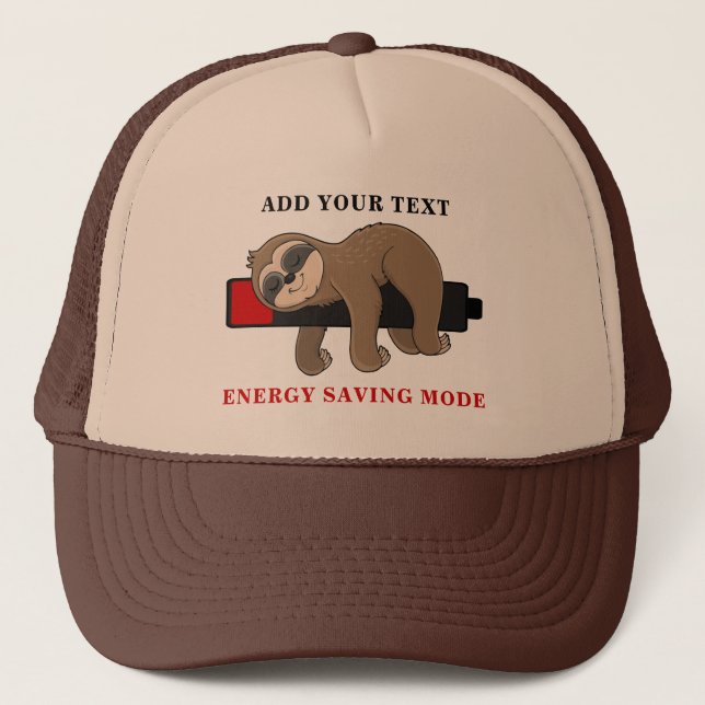 Rett der Energie | Funny Sloth Template Truckerkappe (Vorderseite)