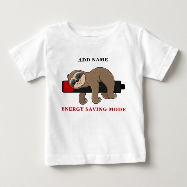 Rett der Energie | Funny Sloth Template Unisex Baby T-shirt (Vorderseite)