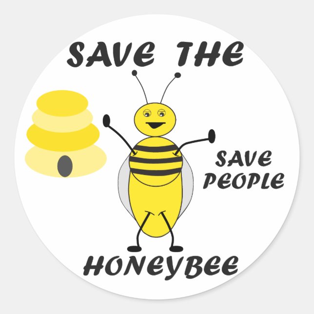 Rett der HoneyBee-Aufkleber Runder Aufkleber (Vorderseite)