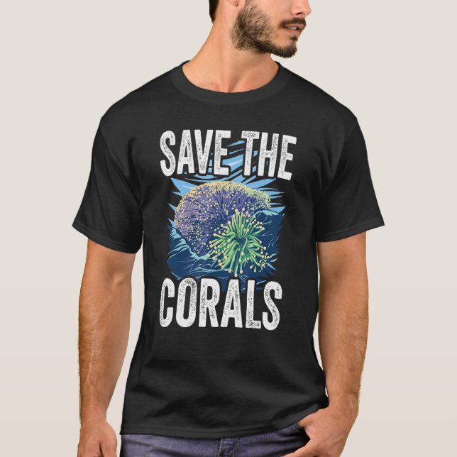 Rett der Korallenriffe Scuba Diver Marine Bio T-Shirt (Vorderseite)