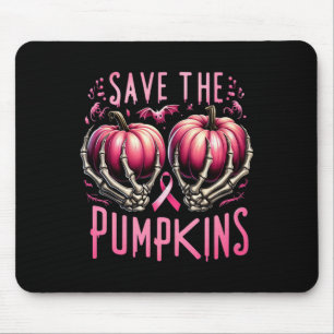 Rett der Kürbisknochen zu Halloween-Brustkrebs Mousepad