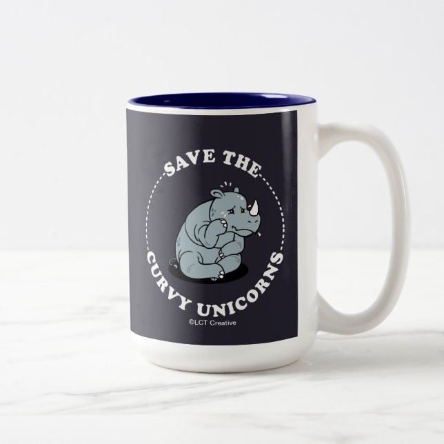 Rett der kurven Einhörner Zweifarbige Tasse (Rechts)