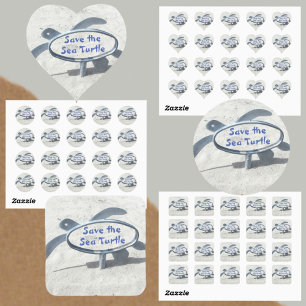 Rett der Meeresschildkröten-Erde Quadratischer Aufkleber