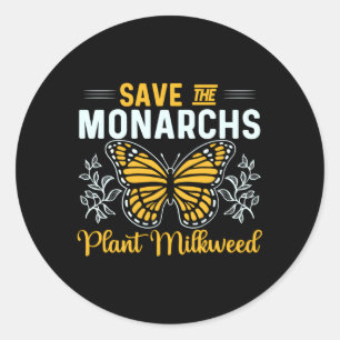Rett der Monarchen-Pflanze Milkweed für Schmetterl Runder Aufkleber