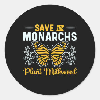 Rett der Monarchen-Pflanze Milkweed für Schmetterl Runder Aufkleber