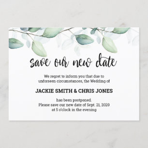 Rett der Neudatum Hochzeitsankündigung - Eucalyptu Einladung