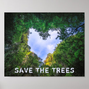 Rett der Öko Bäume Wald Herz Landschaft Poster